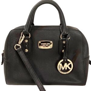 🎉 HP! ❤️ Michael Kors Saffiano Small Leather Satchel in Black